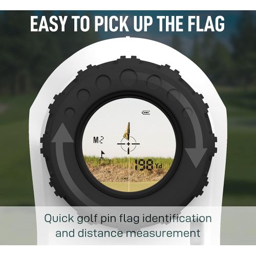  Gaialoop Laser Golf Rangefinder with Slope, Golf Range Finder, Flagpole Lock Yardage Devices with Vibration, High-Precision 6X 650 Disc for Golfing, Hunting, Target Shooting, Focus, Angle &