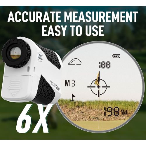  Gaialoop Laser Golf Rangefinder with Slope, Golf Range Finder, Flagpole Lock Yardage Devices with Vibration, High-Precision 6X 650 Disc for Golfing, Hunting, Target Shooting, Focus, Angle &