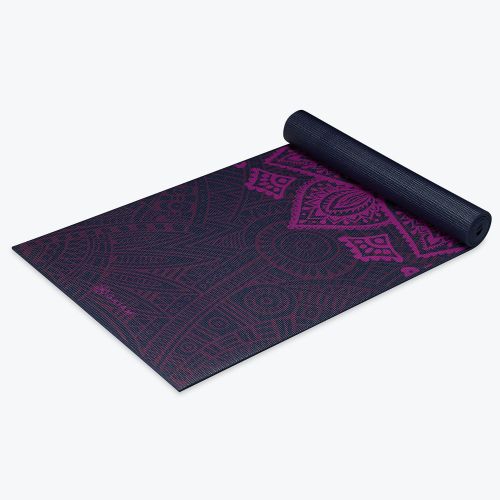  Gaiam Premium Print Yoga Mat, Plum Sundial Layers, 6mm