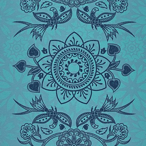  Gaiam Premium Print Reversible Yoga Mat, Purple Lotus, 6mm