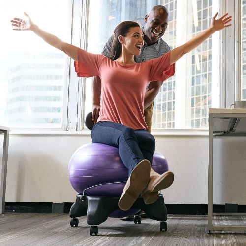  [아마존 핫딜]  [아마존핫딜]Gaiam Classic Balance Ball Chair  Exercise Stability Yoga Ball Premium Ergonomic Chair for Home and Office Desk with Air Pump, Exercise Guide and Satisfaction Guarantee
