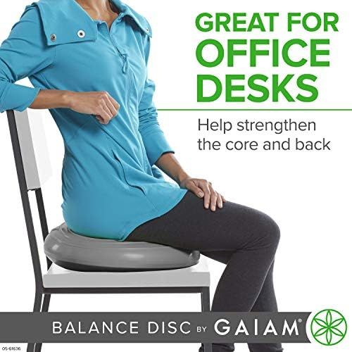  Gaiam Balance Disc Wobble Cushion Stability Core Trainer for Home or Office Desk Chair & Kids Alternative Classroom Sensory Wiggle Seat