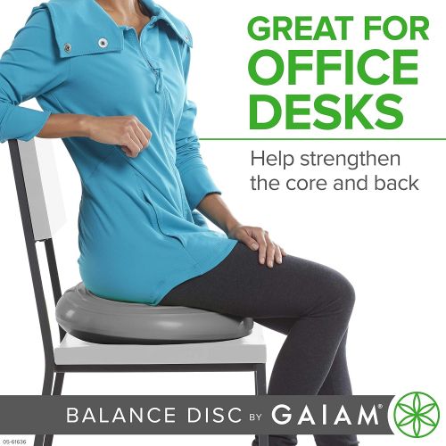  Gaiam Balance Disc Wobble Cushion Stability Core Trainer for Home or Office Desk Chair & Kids Alternative Classroom Sensory Wiggle Seat