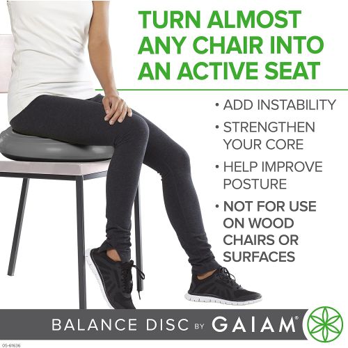  Gaiam Balance Disc Wobble Cushion Stability Core Trainer for Home or Office Desk Chair & Kids Alternative Classroom Sensory Wiggle Seat