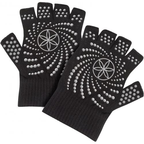  Gaiam Grippy Yoga Gloves, Black/Grey