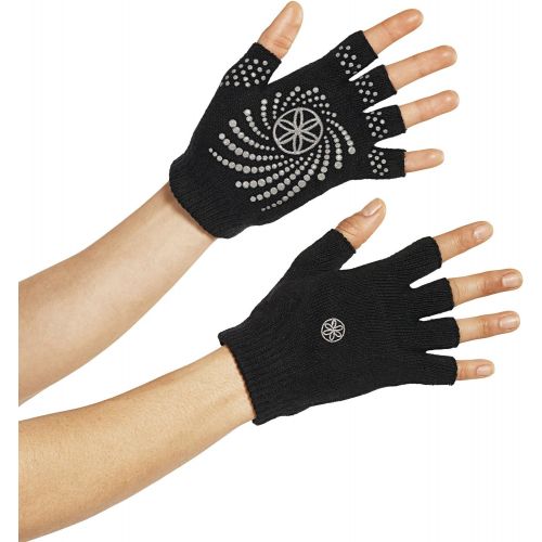  Gaiam Grippy Yoga Gloves, Black/Grey