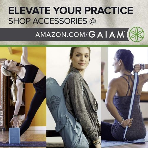  Gaiam Yoga Mat - Premium 5mm Solid Thick Non Slip Exercise & Fitness Mat for All Types of Yoga, Pilates & Floor Workouts (68 x 24 x 5mm)
