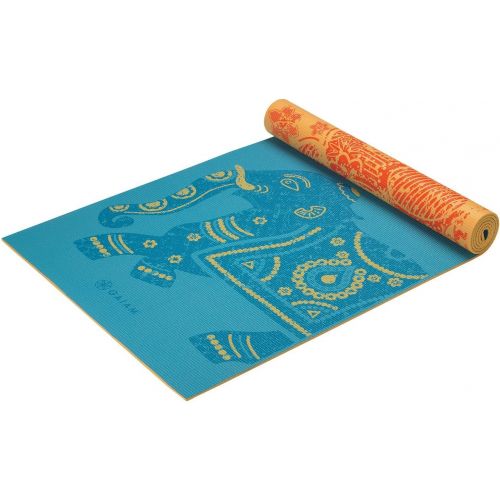  Gaiam Yoga Mat - Premium 6mm Print Reversible Extra Thick Exercise & Fitness Mat for All Types of Yoga, Pilates & Floor Exercises (68 x 24 x 6mm Thick)