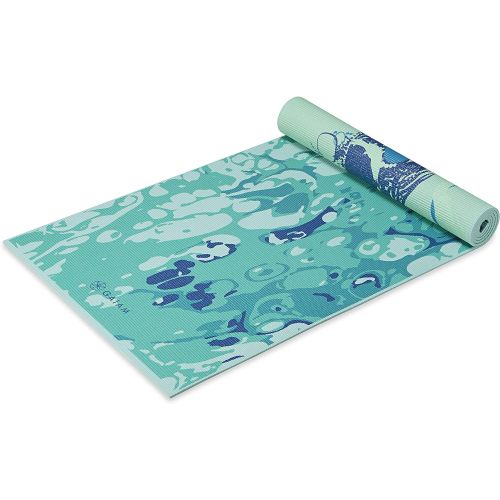  Gaiam Yoga Mat - Premium 6mm Print Reversible Extra Thick Exercise & Fitness Mat for All Types of Yoga, Pilates & Floor Exercises (68 x 24 x 6mm Thick)