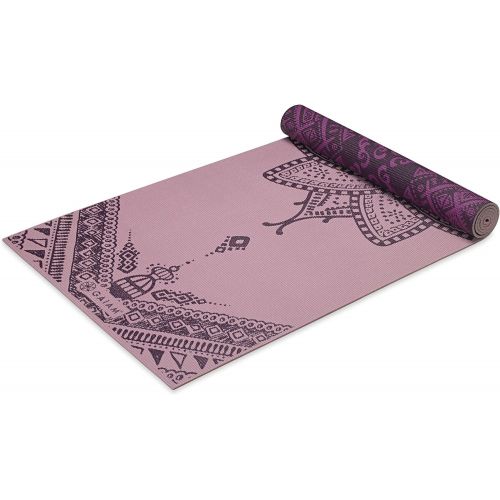  Gaiam Yoga Mat - Premium 6mm Print Reversible Extra Thick Exercise & Fitness Mat for All Types of Yoga, Pilates & Floor Exercises (68 x 24 x 6mm Thick)