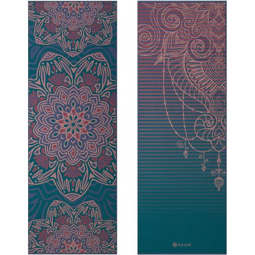  Gaiam Yoga Mat - Premium 6mm Print Reversible Extra Thick Exercise & Fitness Mat for All Types of Yoga, Pilates & Floor Exercises (68 x 24 x 6mm Thick)