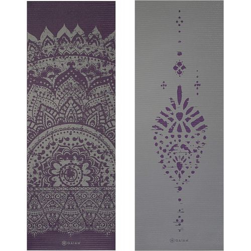  Gaiam Yoga Mat - Premium 6mm Print Reversible Extra Thick Exercise & Fitness Mat for All Types of Yoga, Pilates & Floor Exercises (68 x 24 x 6mm Thick)