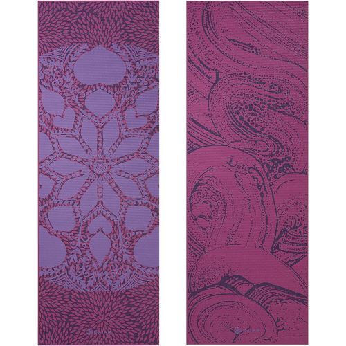  Gaiam Yoga Mat - Premium 6mm Print Reversible Extra Thick Exercise & Fitness Mat for All Types of Yoga, Pilates & Floor Exercises (68 x 24 x 6mm Thick)