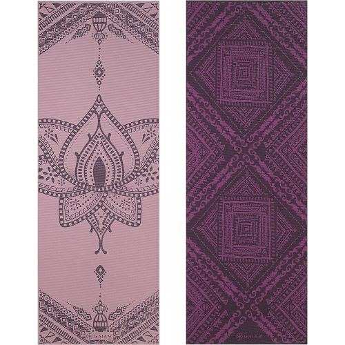  Gaiam Yoga Mat - Premium 6mm Print Reversible Extra Thick Exercise & Fitness Mat for All Types of Yoga, Pilates & Floor Exercises (68 x 24 x 6mm Thick)