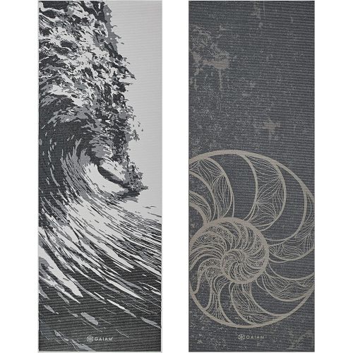  Gaiam Yoga Mat - Premium 6mm Print Reversible Extra Thick Exercise & Fitness Mat for All Types of Yoga, Pilates & Floor Exercises (68 x 24 x 6mm Thick)