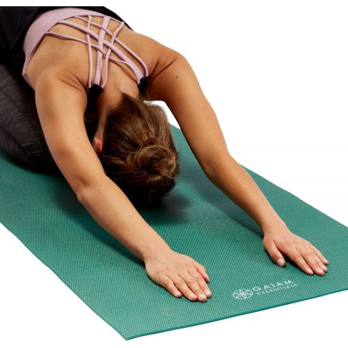  Gaiam Essentials Premium Yoga Mat with Yoga Mat Carrier Sling (72L x 24W x 1/4 Inch Thick)