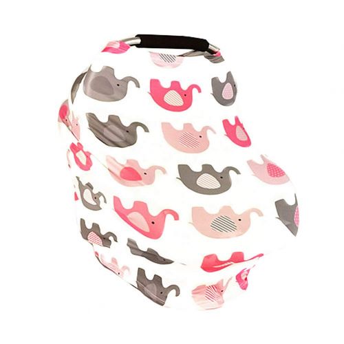  [아마존베스트]Galabloomer Baby Car Seat Cover Breastfeeding Cover Carseat Covers for Girls and Boys (Elephant)