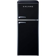 Galanz GLR46TBKER Retro Compact Refrigerator with Freezer Mini Fridge with Dual Door, Adjustable Mechanical Thermostat, 4.6 Cu Ft, Black