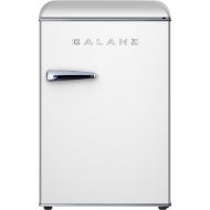 Galanz GLR25MWER10 Retro Compact Refrigerator, Mini Fridge with Single Doors, Adjustable Mechanical Thermostat with Chiller, White, 2.5 cu ft