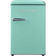 Galanz GLR25MGNR10 Retro Compact Refrigerator, Mini Fridge with Single Doors, Adjustable Mechanical Thermostat with Chiller, Green, 2.5 Cu Ft