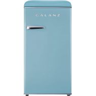 Galanz GLR33MBER10 Retro Compact Refrigerator, Single Door Fridge, Adjustable Mechanical Thermostat with Chiller, Blue, 3.3 Cu Ft