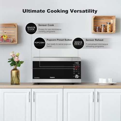  Galanz Microwave Oven ExpressWave with Patented Inverter Technology, Sensor Cook & Sensor Reheat, 10 Variable Power Levels, Express Cooking Knob, 1100W 1.3 Cu Ft Stainless Steel GE