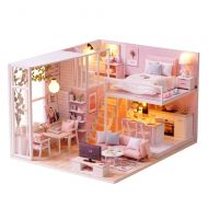 Galapara DIY Dollhouse Wooden Miniature Furniture Kit Realistic Mini 3D DIY Creative House Room Craft Kits Plus Dust Proof Decorations with 5 LED Lights Best Birthdays Gifts for Wo