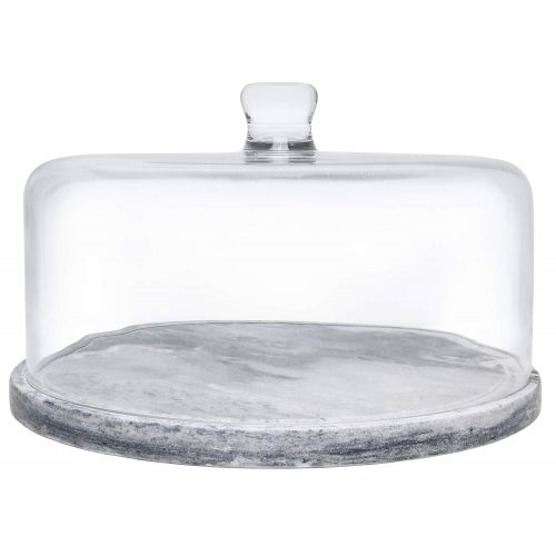  Galashield Marble Cake Stand with Glass Cover Dome