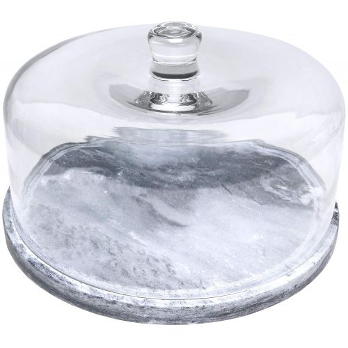  Galashield Marble Cake Stand with Glass Cover Dome