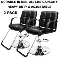 Galax Supply Set of 2 Heavy Duty Adjustable Classic Hydraulic Barber Chair Salon Beauty Shampoo Hair Styling...