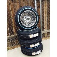 Galaxy 14 100 Spoke Reverse Wire Wheels Knock Offs and White Wall Tires