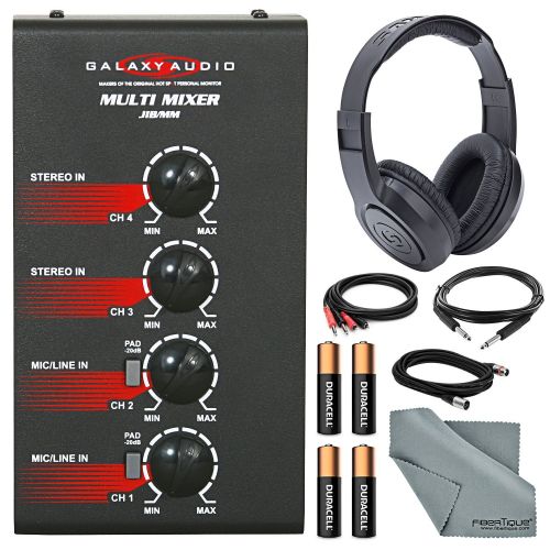  Photo Savings Galaxy Audio JIBMM Jacks in the Box Multi Mixer Kit with Headphones+Batteries+Cables and FiberTique Cloth
