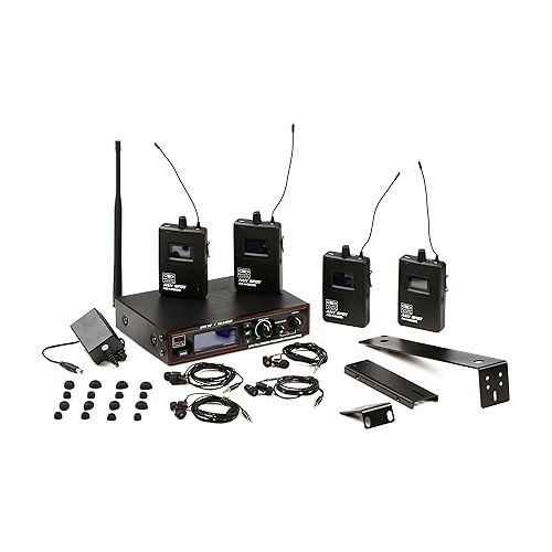  Galaxy Audio AS-1400-4 Band Pack Wireless In-Ear Personal Monitor System, Code M (516 MHz - 558 MHz)