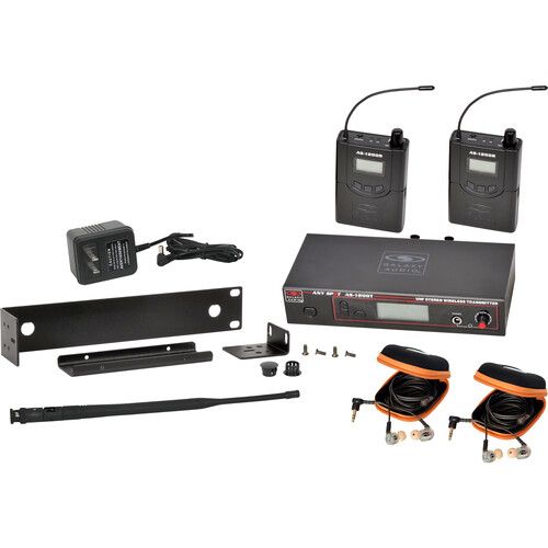  Galaxy Audio AS-1200 Twin Pack Wireless In-Ear Monitor System with 2 Receivers & EB10 Earbuds (P4: 470 to 494)