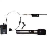 Galaxy Audio Trek GTU Mini UHF Dual Wireless Microphone System with 1 Handheld Mic and 1 Headset Mic (B & A: 524.5 to 594.5 MHz)