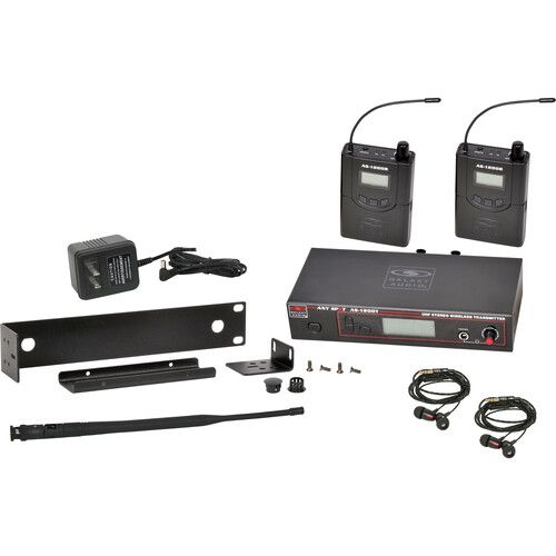  Galaxy Audio AS-1200 Twin Pack Wireless In-Ear Monitor System with 2 Receivers & EB4 Earbuds (P4: 470 to 494 MHz)