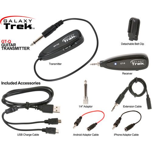  Galaxy Audio Trek GT-Q Wireless Portable Guitar Transmitter System