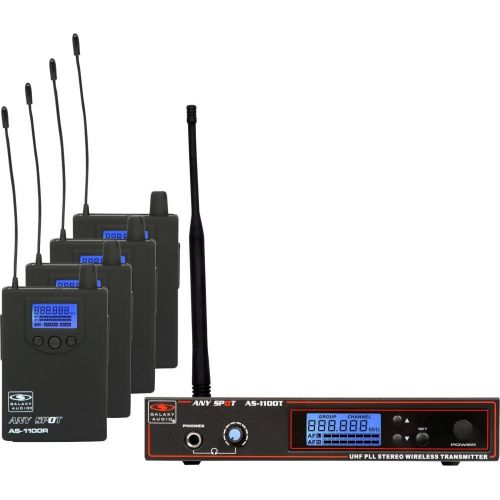  Galaxy Audio AS-1100-4N Band Pack Wireless Personal Monitor System N Band (518-542 MHz)