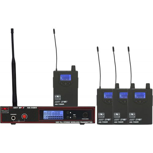  Galaxy Audio AS-1100-4 Band Pack Wireless In-Ear Monitor System, Code D (584MHz - 607MHz)