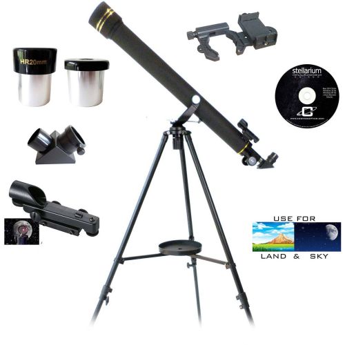  Galileo SS-760 700mm x 60mm Astronomical and Terrestrial Refractor Telescope and Smartphone Photo Adapter