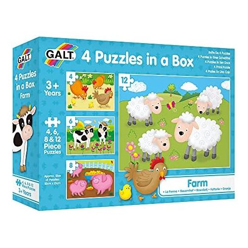  Galt Toys, Four Puzzles in a Box - Farm