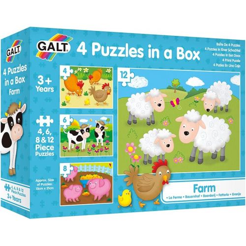  Galt Toys, Four Puzzles in a Box - Farm