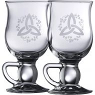 [아마존베스트]Galway Crystal Trinity Knot Shamrock Latte (1 Pair), Clear