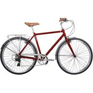 Gama Bikes Mens Metropole 8 Speed Shimano Hybrid Urban Commuter Road Bicycle, 21/One Size, Red