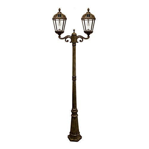  Gama Sonic GS-98B-S-WB Royal Bulb Lamp Post Outdoor Solar Light Fixture and Pole, Single, Weathered Bronze