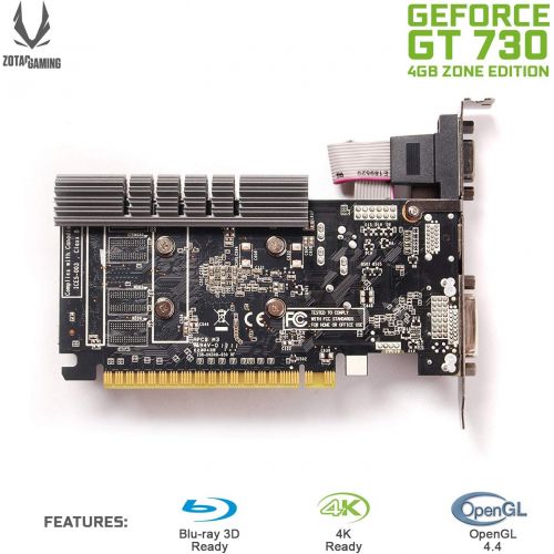  ZOTAC GeForce GT 730 Zone Edition 4GB DDR3 PCI Express 2.0 x16 (x8 lanes) Graphics Card (ZT-71115-20L)