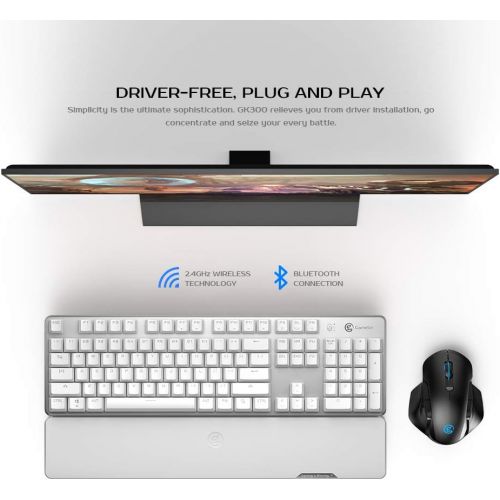  [아마존 핫딜] [아마존핫딜]Wireless Gaming Keyboard GameSir GK300, 2.4GHz Bluetooth 4.1 Keyboard, TTC Mechanical Red Switches Game Keyboard with 104 Standard Keys for Windows PC, Laptop, Computer