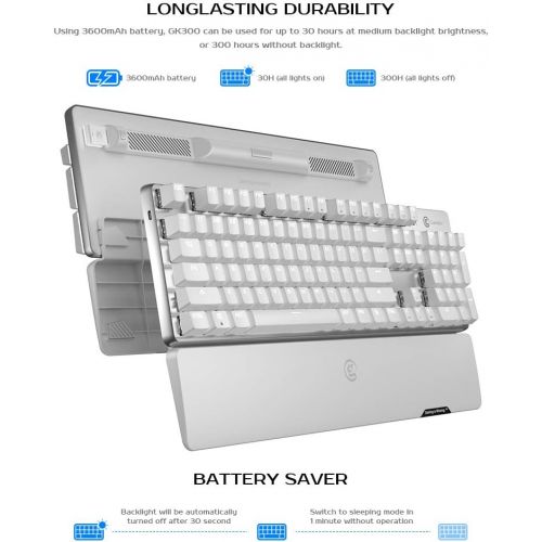  [아마존 핫딜] [아마존핫딜]Wireless Gaming Keyboard GameSir GK300, 2.4GHz Bluetooth 4.1 Keyboard, TTC Mechanical Red Switches Game Keyboard with 104 Standard Keys for Windows PC, Laptop, Computer