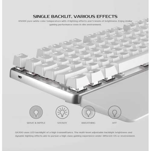  [아마존 핫딜] [아마존핫딜]Wireless Gaming Keyboard GameSir GK300, 2.4GHz Bluetooth 4.1 Keyboard, TTC Mechanical Red Switches Game Keyboard with 104 Standard Keys for Windows PC, Laptop, Computer