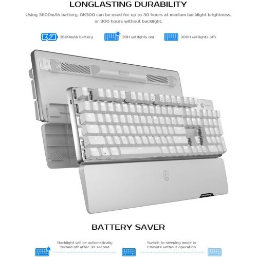  [아마존 핫딜] [아마존핫딜]GameSir GK300 Wireless Gaming Keyboard,Connect with 2.4GHz Wireless&Bluetooth,TTC Mechanical Switches, LED Backlit 104 Keys